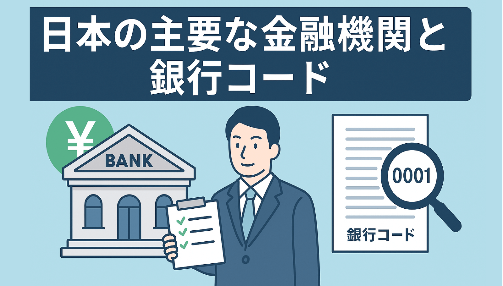 日本の主要な金融機関と銀行コードについて