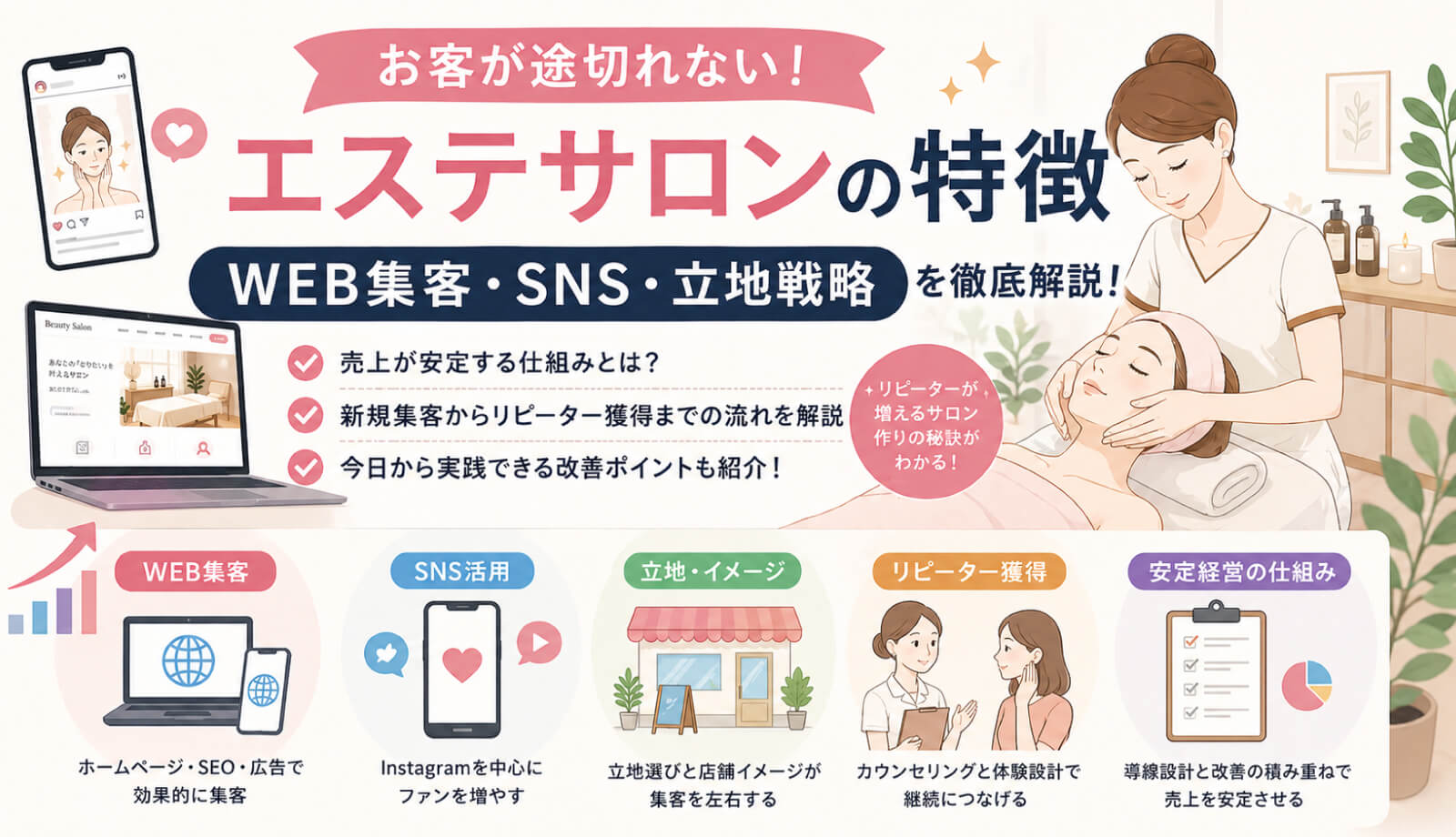 お客が途切れないエステサロンの特徴