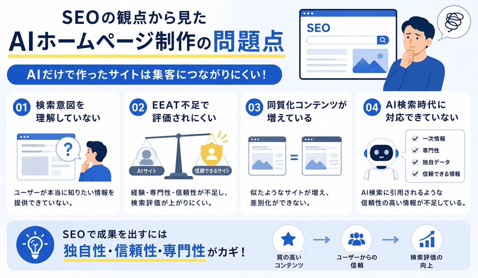 SEOの観点から見たAIホームページ制作の問題点