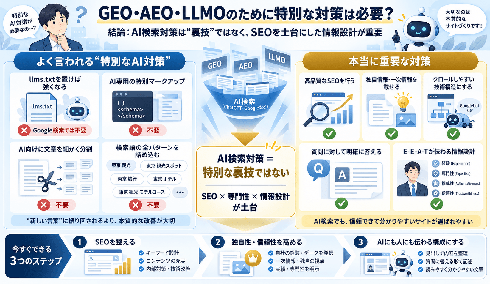 GEO・AEO・LLMOのために特別な対策は必要なのか?