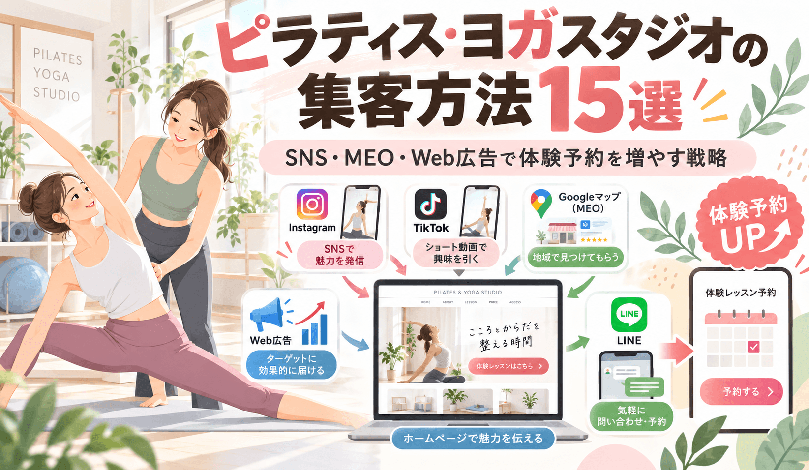 ピラティス・ヨガスタジオの集客方法15選